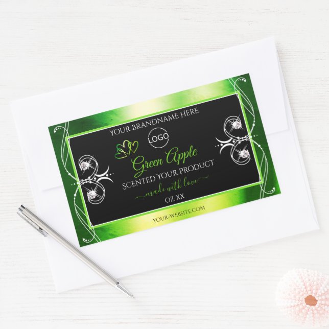 Dazzling Green Black Produit Étiquette Bijoux Logo (Enveloppe)