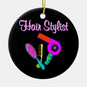 DAZZLING HAIR STYLIST T-SHIRTS UND GIFTS KERAMIKORNAMENT