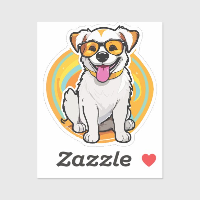 dazzling happy dog aufkleber (Blatt)