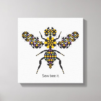 Dazzling Honey Bee Quilt Pattern Canvas Print Leinwanddruck