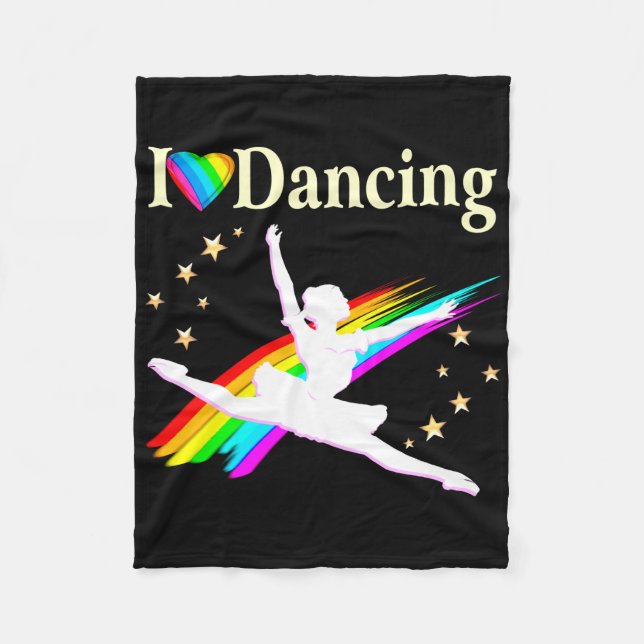 DAZZLING I LIEBE DANCING BALLERINA DESIGN FLEECEDECKE (Vorderseite)