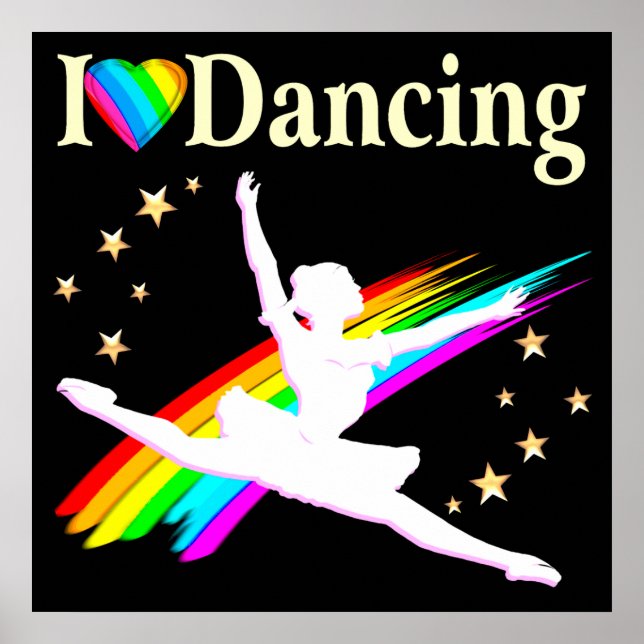 DAZZLING I LIEBE DANCING BALLERINA DESIGN POSTER (Vorne)