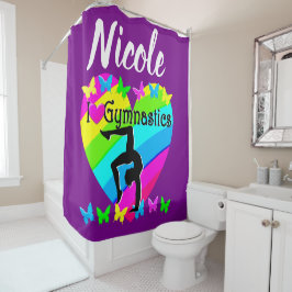 DAZZLING LILA I LIEBE GYMNASTICS DESIGN DUSCHVORHANG