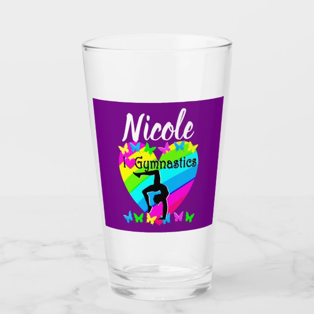 DAZZLING LILA I LIEBE GYMNASTICS DESIGN GLAS (Vorderseite)