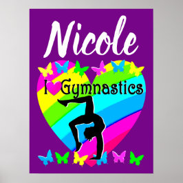 DAZZLING LILA I LIEBE GYMNASTICS DESIGN POSTER