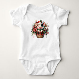 Dazzling Little Christmas Pig Baby Strampler