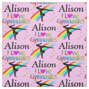 DAZZLING PINK GYMNAST MIRL PERSONALISIERT FABRIC STOFF