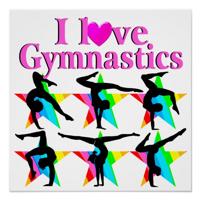 DAZZLING PINK I LIEBE GYMNASTICS DESIGN POSTER (Vorderseite)