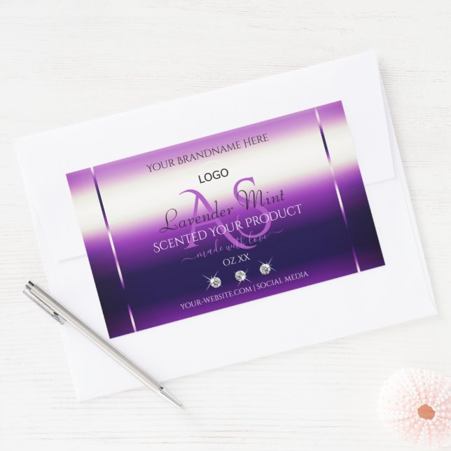 Dazzling Purple Produit Bijoux Étiquette Monogramm (Enveloppe)