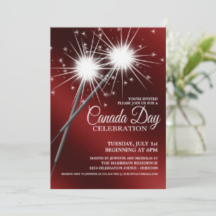 Dazzling Sparklers Canada Day Party Einladungen