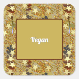 Dazzling Sparkling Special Party Food Vegan Quadratischer Aufkleber