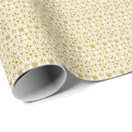 Dazzling White and Gold Filigree Muster Geschenkpapier