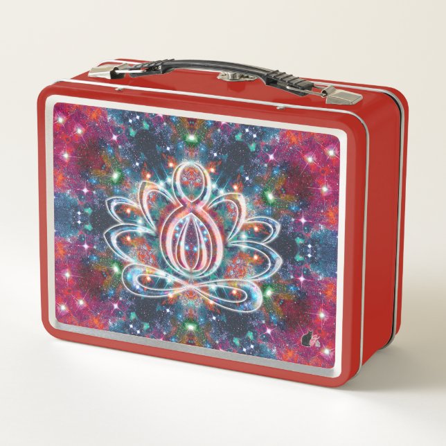 Dazzling Zen Lotus Metall Brotdose (Rückseite)