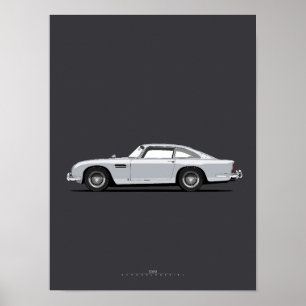 DB5 britische Grand-Touring-Auto-Illustration Poster