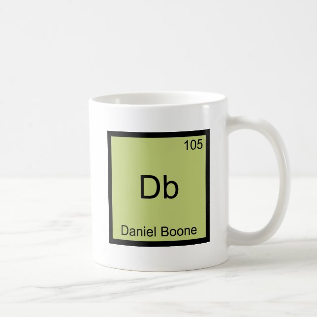 Db - Daniel Boone Funny Chemistry Element Symbol Kaffeetasse (Rechts)