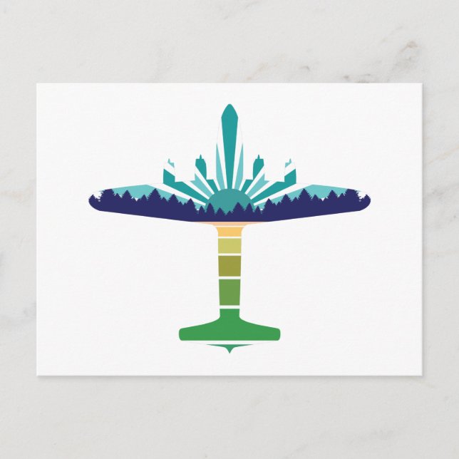 dc 6 Sonnenuntergang des Flugzeugs Postkarte (Vorderseite)