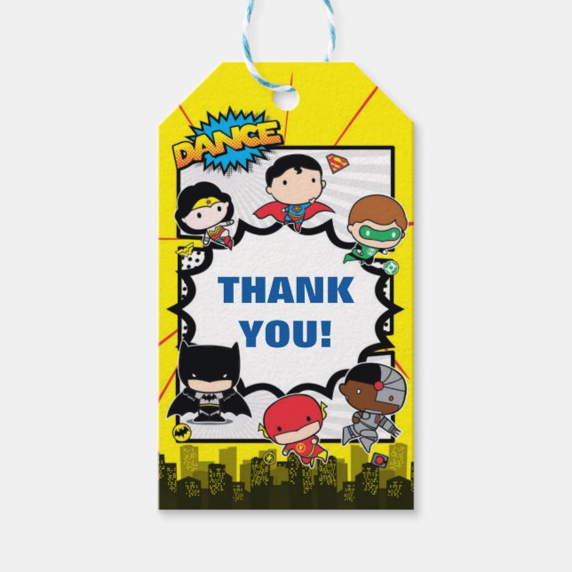 DC-Comic | Justice League - Chibi Birthday Geschenkanhänger (Vorderseite)