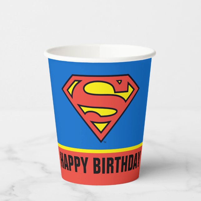 DC-Comic | Superman Classic Logo - Geburtstag Pappbecher (Links)