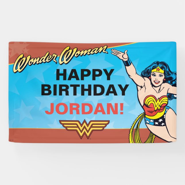 DC-Comic| Wunder Woman Geburtstag Banner (Horizontal)