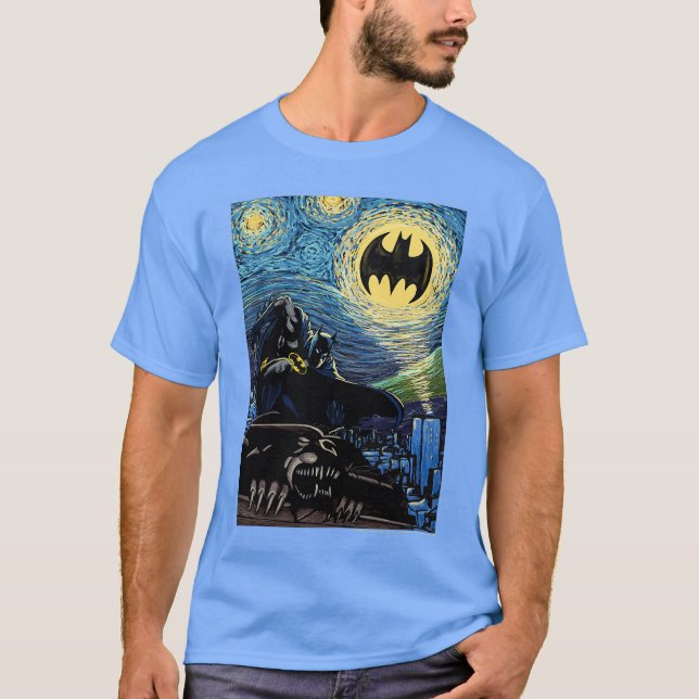 DC Comics Batmanhe Dark Knight Starry Night Style  T-Shirt (Vorderseite)