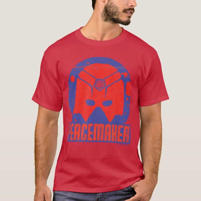 DC Comics Peacemaker Helm Abzeichen mit Farbklecks T-Shirt (Vorderseite)