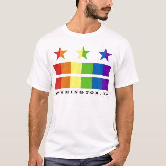DC-Flaggenregenbogen mit Text T-Shirt