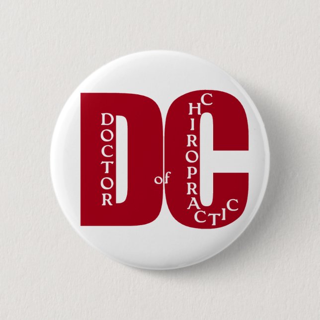 DC-großer roter DOKTOR OF CHIROPRACTIC MEDICINE Button (Vorderseite)