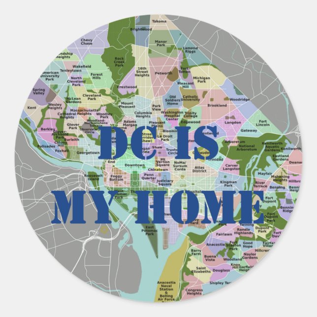 DC IST MEIN ZUHAUSE-Aufkleber Runder Aufkleber (Vorderseite)