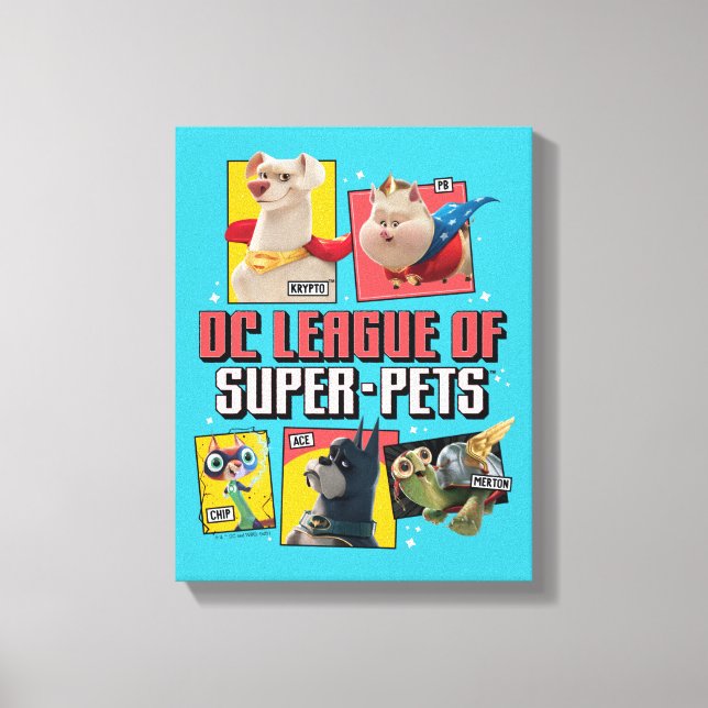 DC Liga der Super-Pets Charakterpanels Leinwanddruck (Vorderseite)