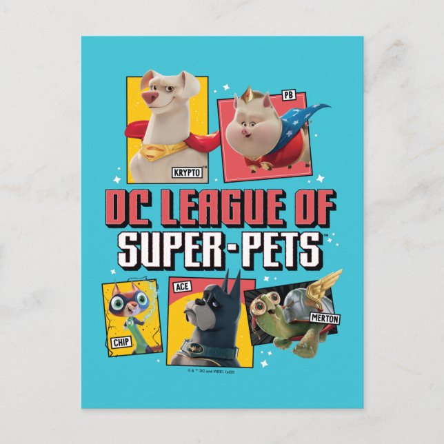 DC Liga der Super-Pets Charakterpanels Postkarte (Vorderseite)