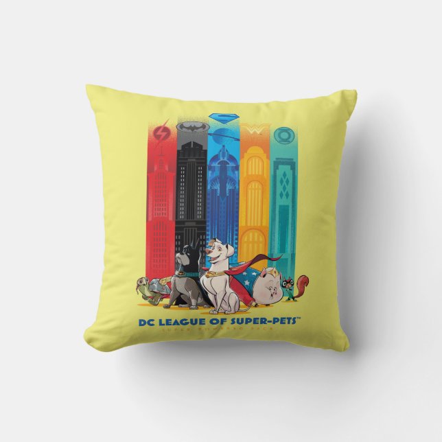 DC Liga der Super-Pets Metropolis Towers Kissen (Vorderseite)