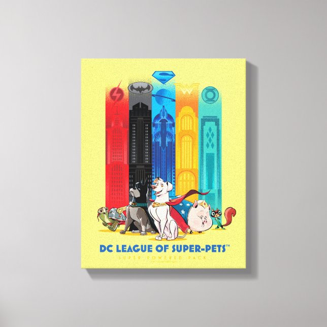 DC Liga der Super-Pets Metropolis Towers Leinwanddruck (Vorderseite)