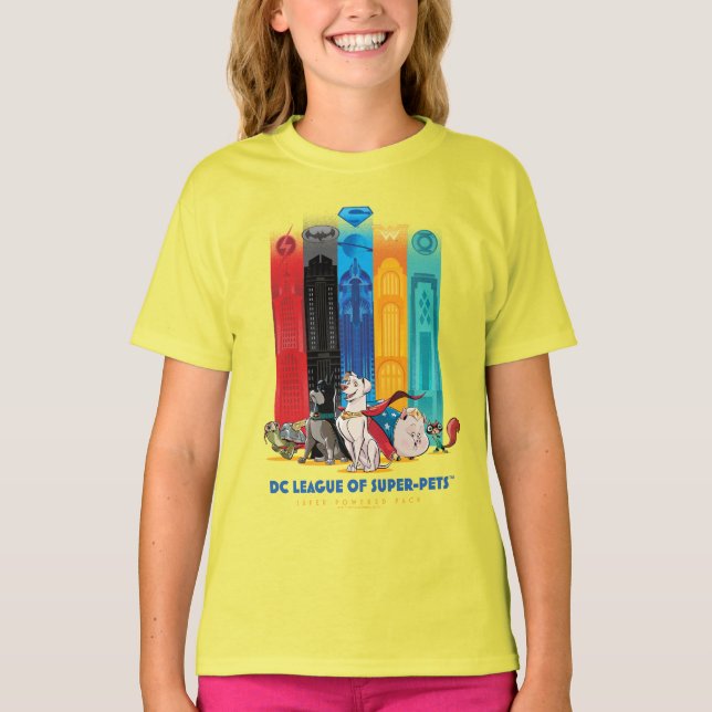 DC Liga der Super-Pets Metropolis Towers T-Shirt (Vorderseite)