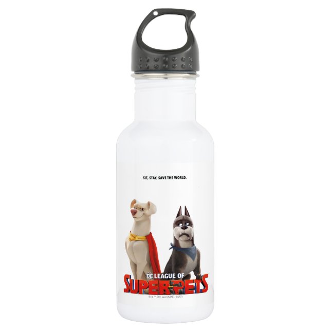 DC Liga der Theaterkunst der Superpets Edelstahlflasche (Vorderseite)