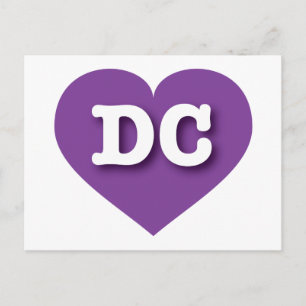 DC Lila Herz - I Liebe DC Postkarte