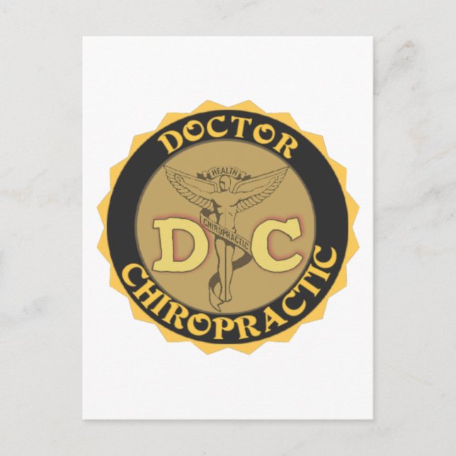 DC-LOGO - CHIROPRAKTISCHER KADUCEUS POSTKARTE (Vorderseite)