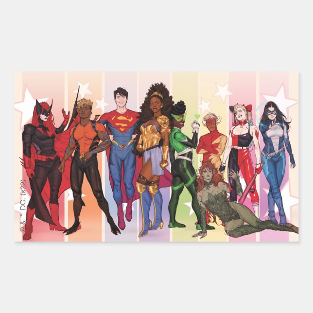 DC Pride Comic Cover 2022 Variante Rechteckiger Aufkleber (Vorderseite)