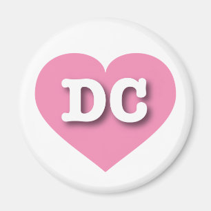 DC Rosa Herz - I Liebe DC Magnet