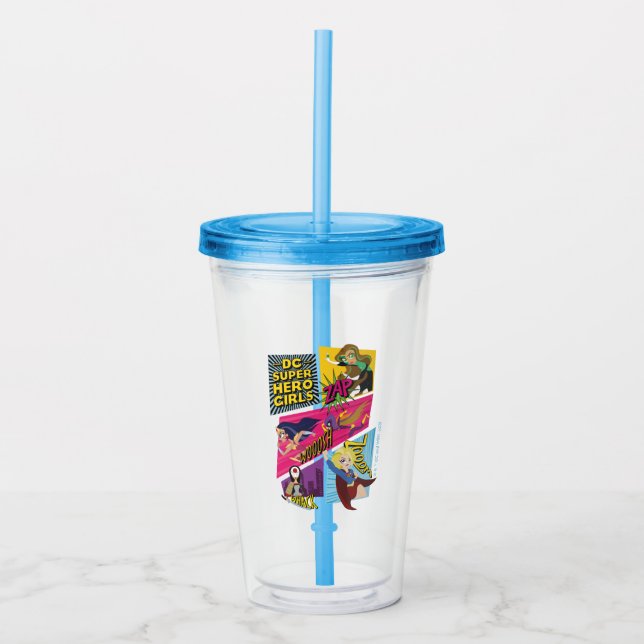 DC Super Hero Girls Action Panels Acryltrinkbecher (Vorderseite)