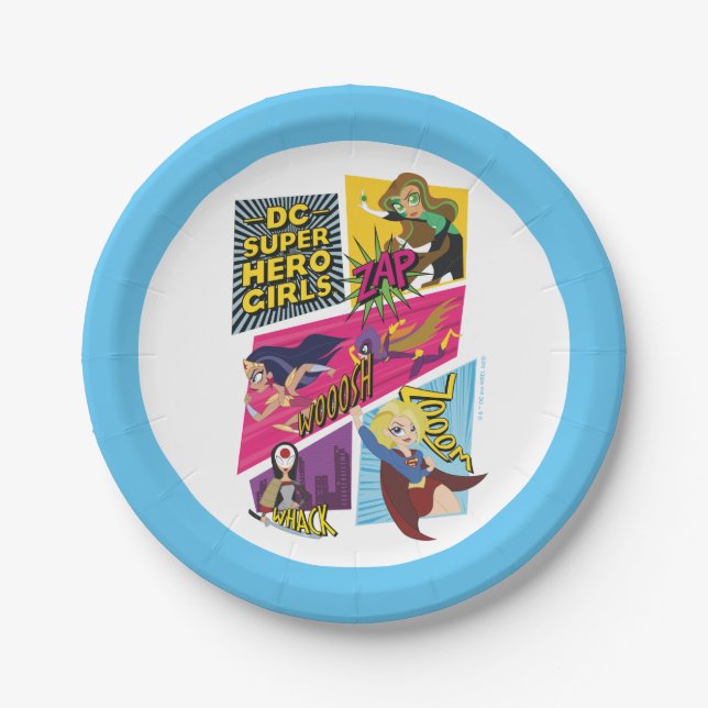 DC Super Hero Girls Action Panels Pappteller (Vorderseite)