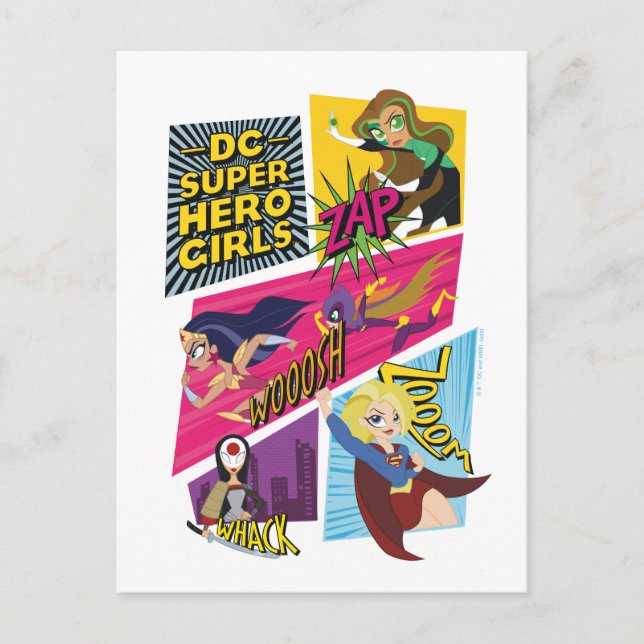 DC Super Hero Girls Action Panels Postkarte (Vorderseite)