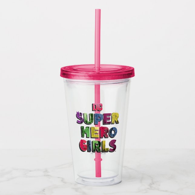 DC Super Hero Girls City Letters Acryltrinkbecher (Vorderseite)