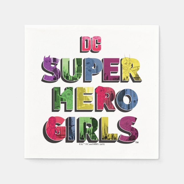 DC Super Hero Girls City Letters Serviette (Vorderseite)