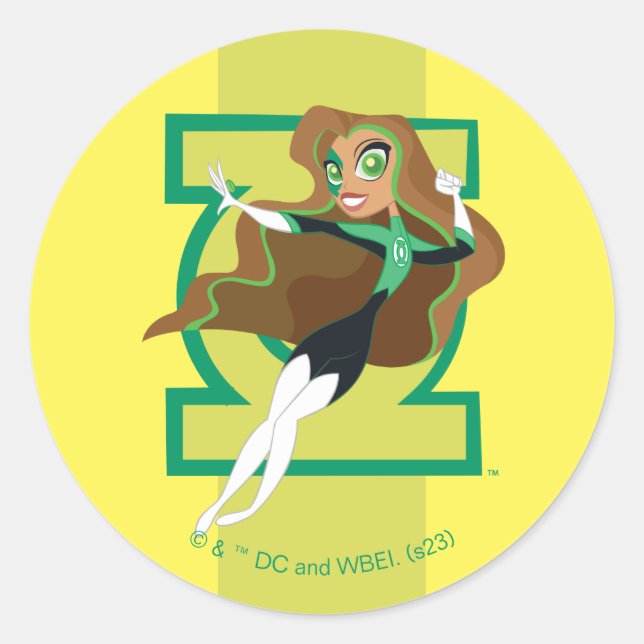 DC Super Hero Girls Green Lantern Runder Aufkleber (Vorderseite)
