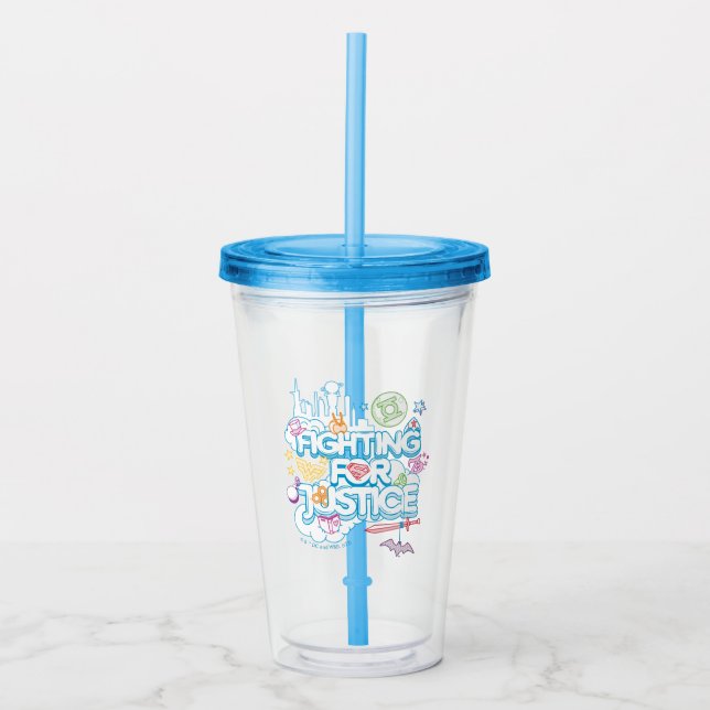 DC Super Hero Girls kämpfen für Gerechtigkeit Acryltrinkbecher (Vorderseite)