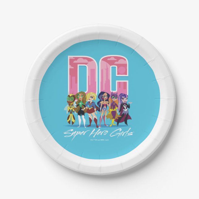 DC Super Hero Girls Lineup Pappteller (Vorderseite)