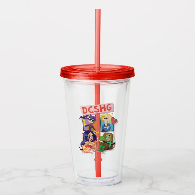 DC Super Hero Girls Quartett Acryltrinkbecher (Vorderseite)