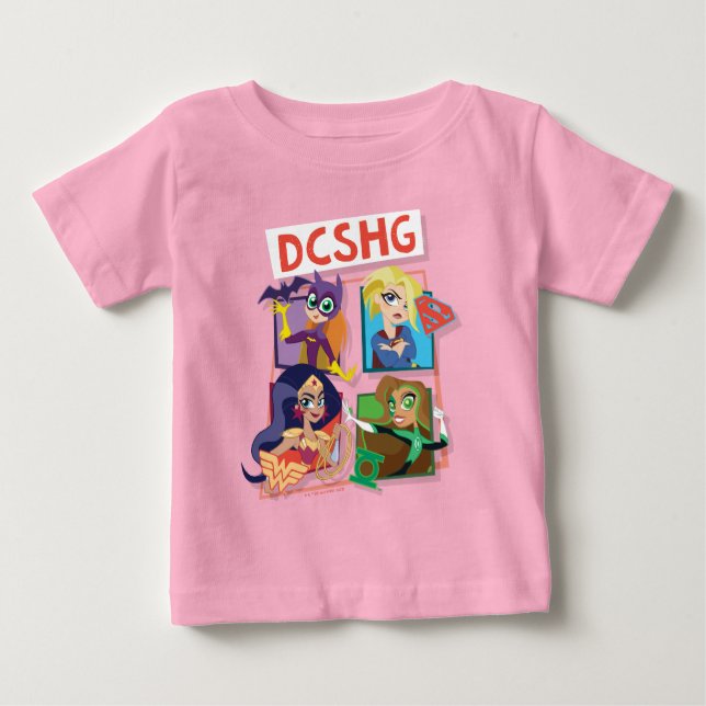 DC Super Hero Girls Quartett Baby T-shirt (Vorderseite)