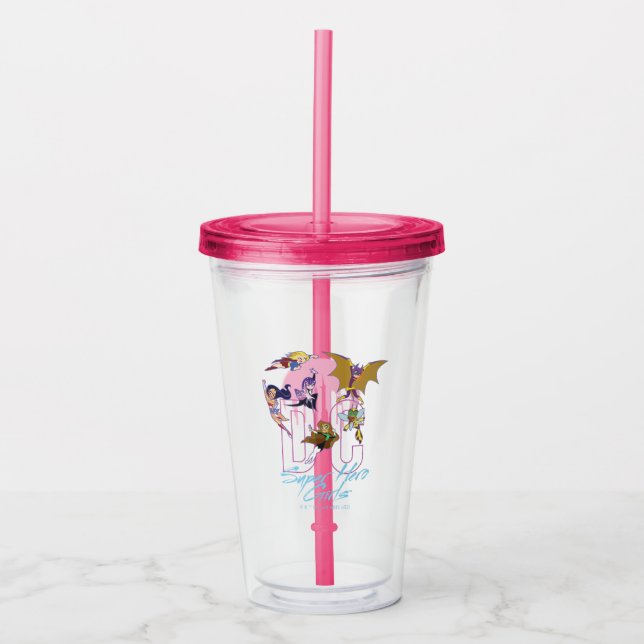 DC Super Hero Girls Skyline Acryltrinkbecher (Vorderseite)