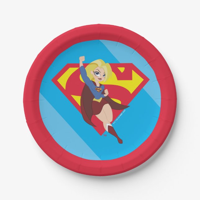 DC Super Hero Girls Supergirl Pappteller (Vorderseite)